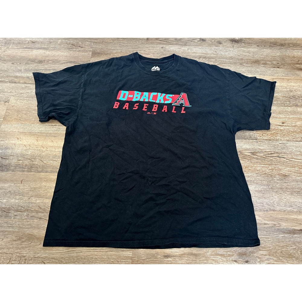 Majestic Arizona Diamondbacks D-Backs Baseball T-Shirt Mens 2XL Black MLB Tee